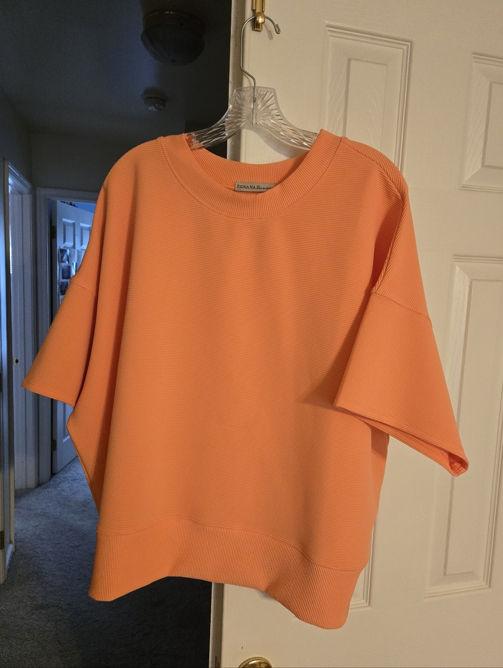 Zenana Outfitters Boxy Short-Sleeve Sweatshirt in Orange